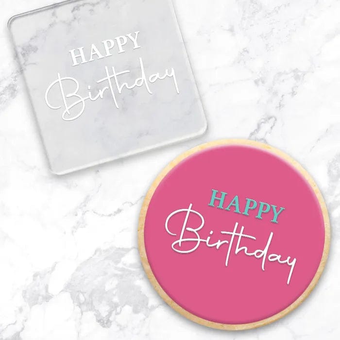 Australian Cookie Cutters Debosser Happy Birthday Script Debosser