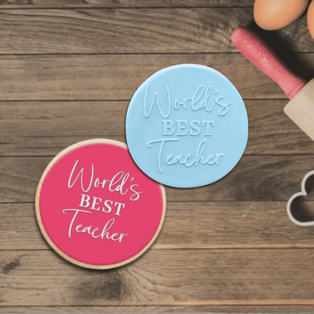 Australian Cookie Cutters Debosser Worlds Best Teacher Debosser