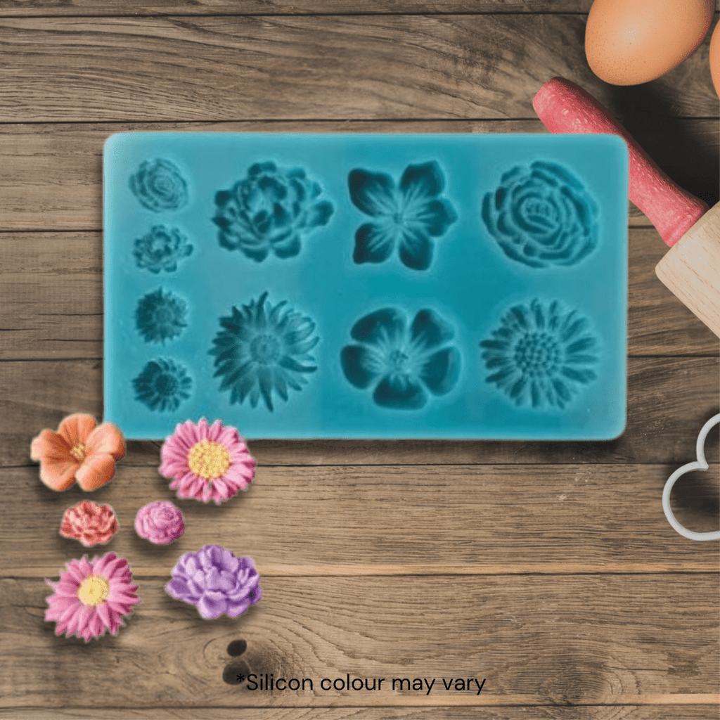 Australian Cookie Cutters Silicone Mould Assorted Flowers Silicone Mould