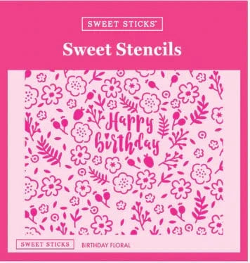 Sweet Sticks Cookie Stencil Sweet Sticks Birthday Floral Stencil