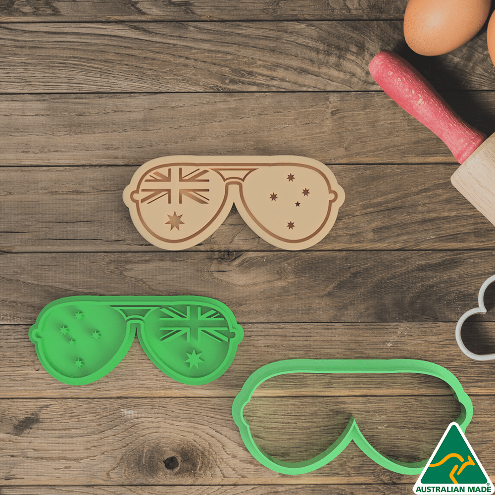 Australian Cookie Cutters Cookie Cutters Australia Day- Sunglasses Cookie Cutter And Embosser Stamp