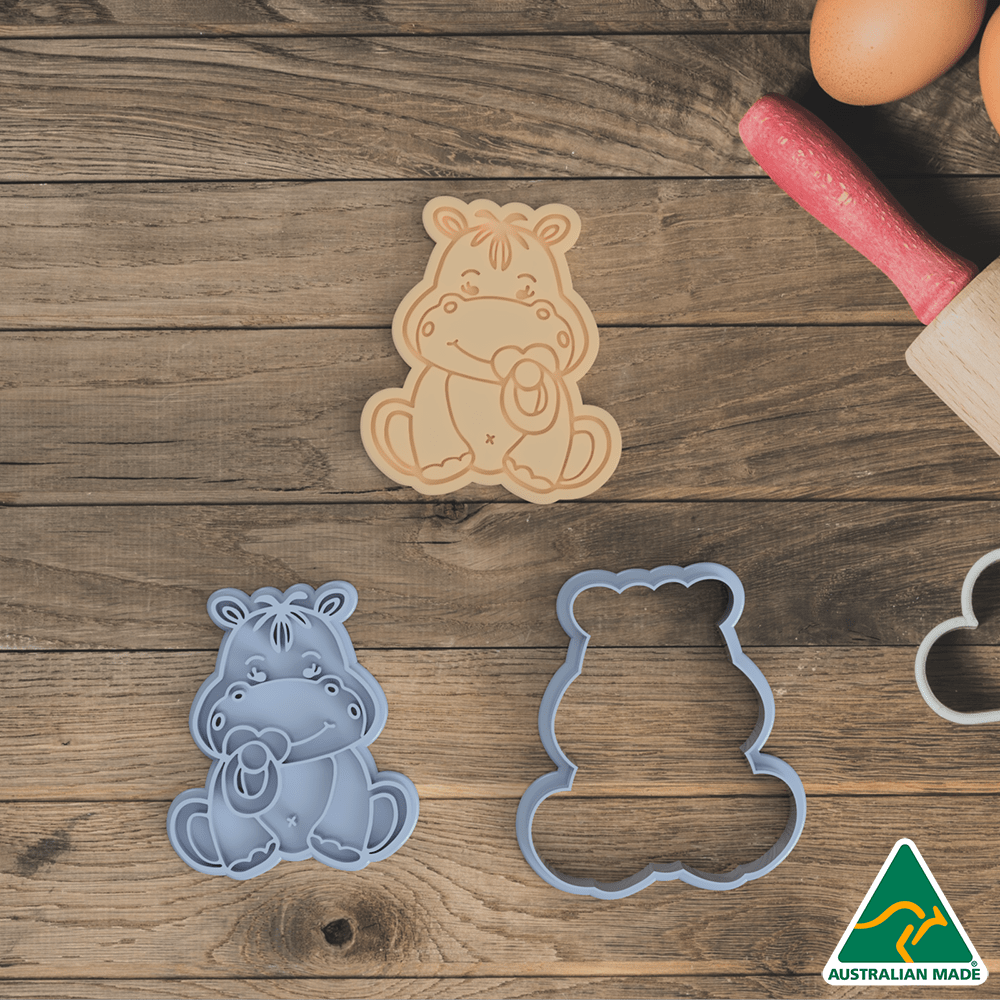 Baby Hippo Cookie Cutter and Embosser Stamp