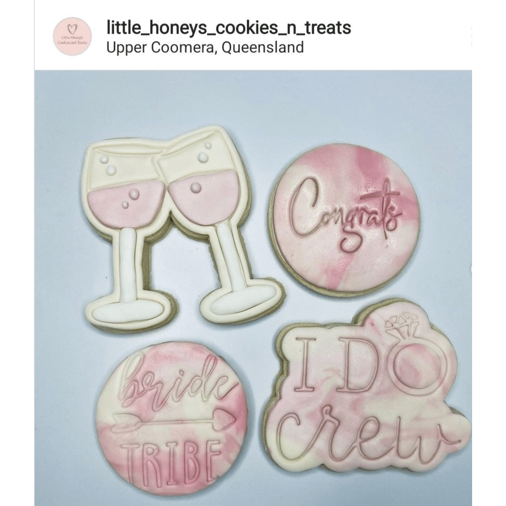 Bridal Wedding Wine Glass Cookie Cutter/Fondant Embosser Stamp