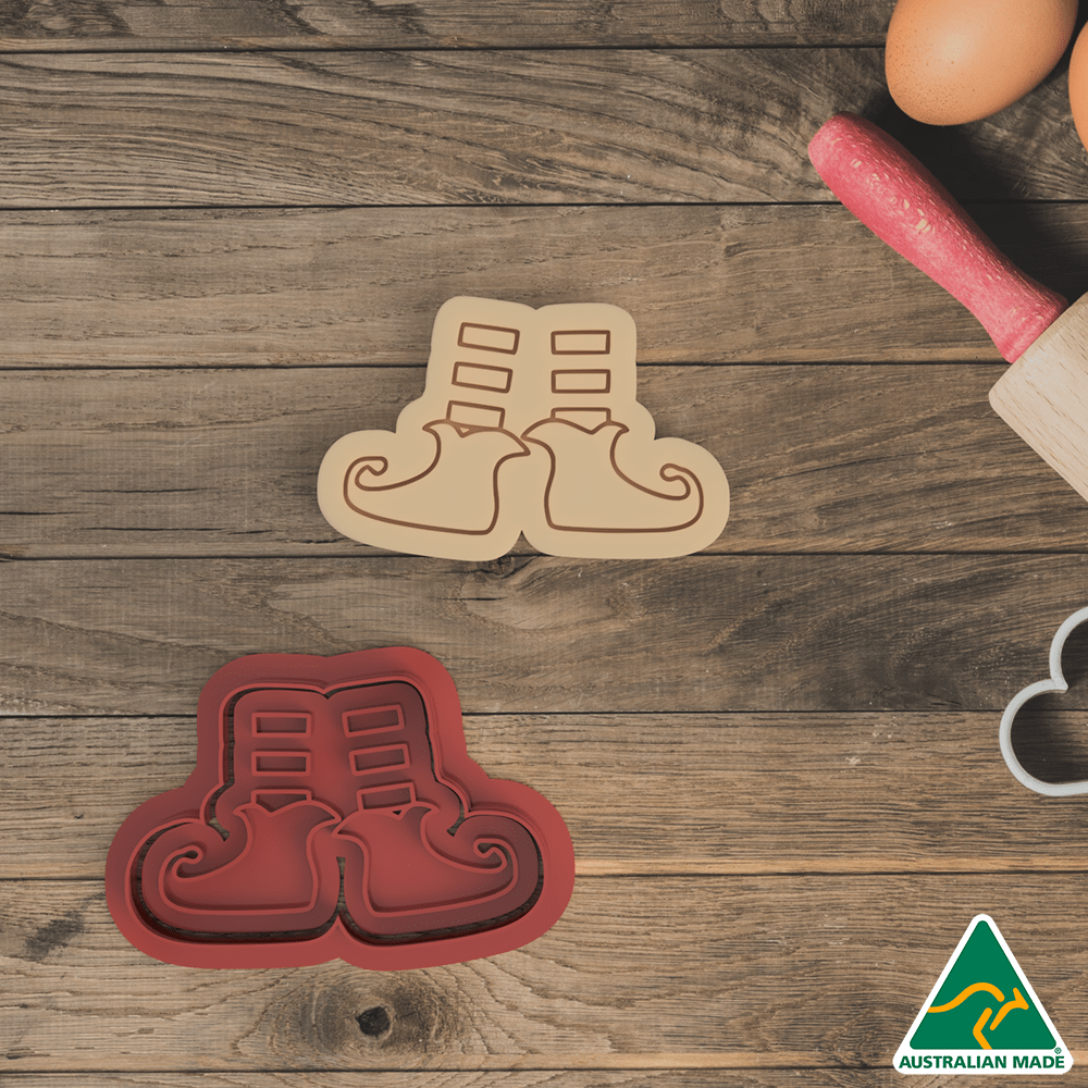 Australian Cookie Cutters Cookie Cutters Christmas Elf Shoes Cookie Cutter and Embosser Stamp