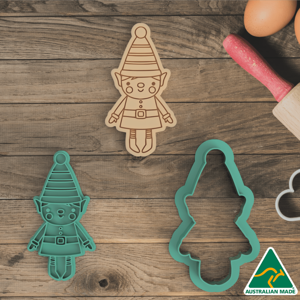 Australian Cookie Cutters Cookie Cutters Christmas Elf V2 Cookie Cutter And Embosser Stamp