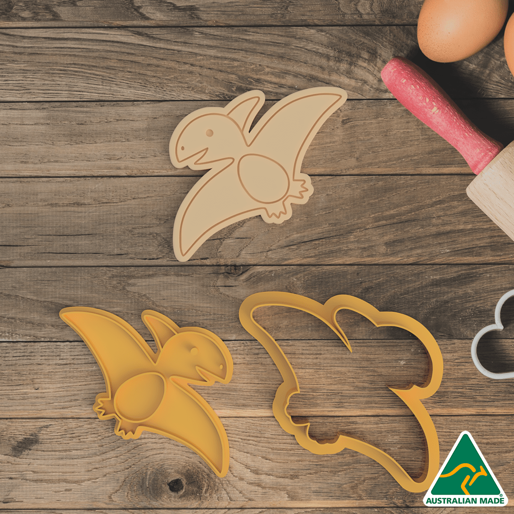 Australian Cookie Cutters Cookie Cutters Dinosaur- Pterodactyl  Cookie Cutter and Embosser Stamp