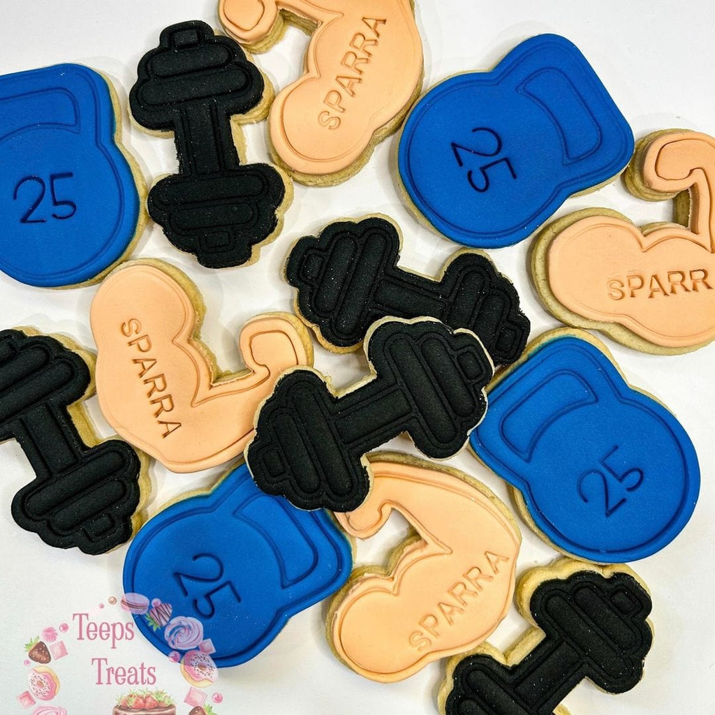 Australian Cookie Cutters Cookie Cutters Dumbbell Cookie Cutter and Embosser Stamp