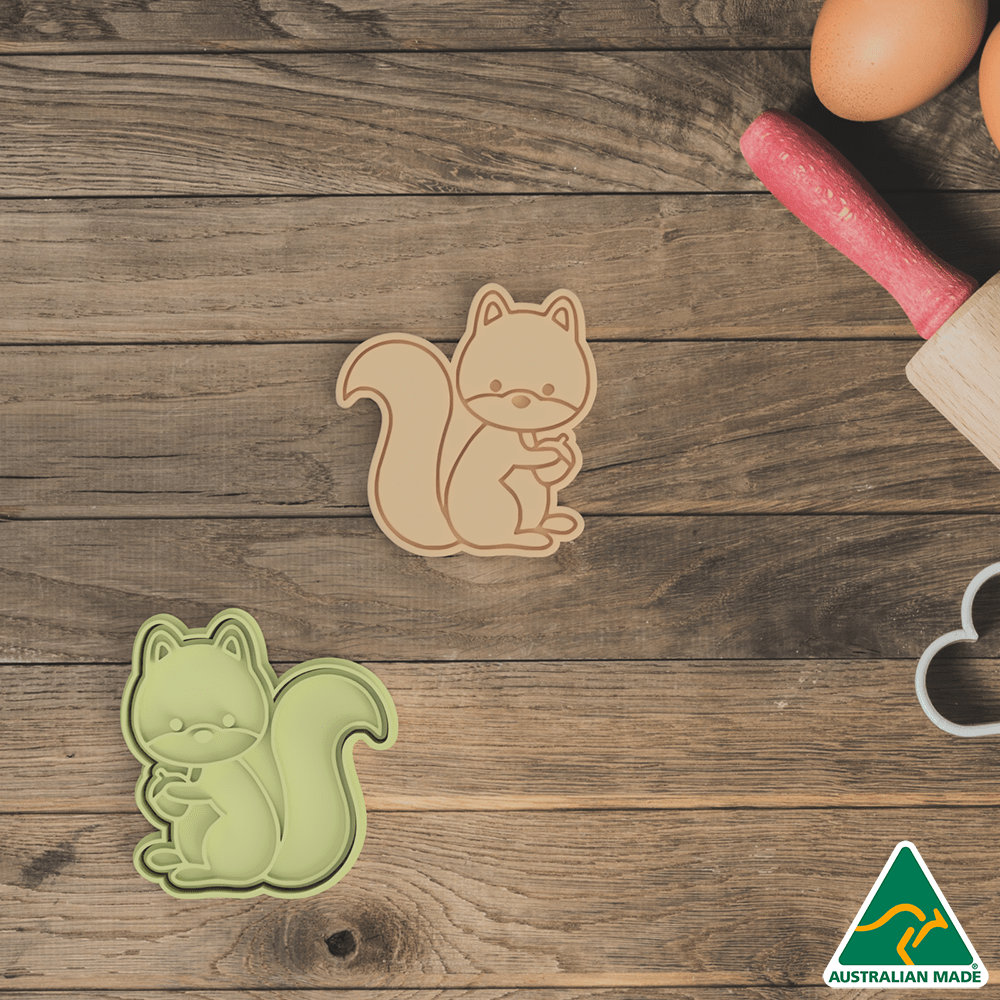 Forest Animals- Squirrel Cookie Cutter And Embosser Stamp