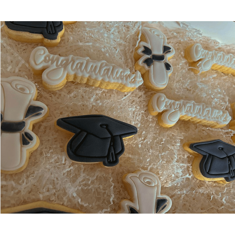 Australian Cookie Cutters Cookie Cutters Graduation- Diploma Cookie Cutter and Embosser Stamp
