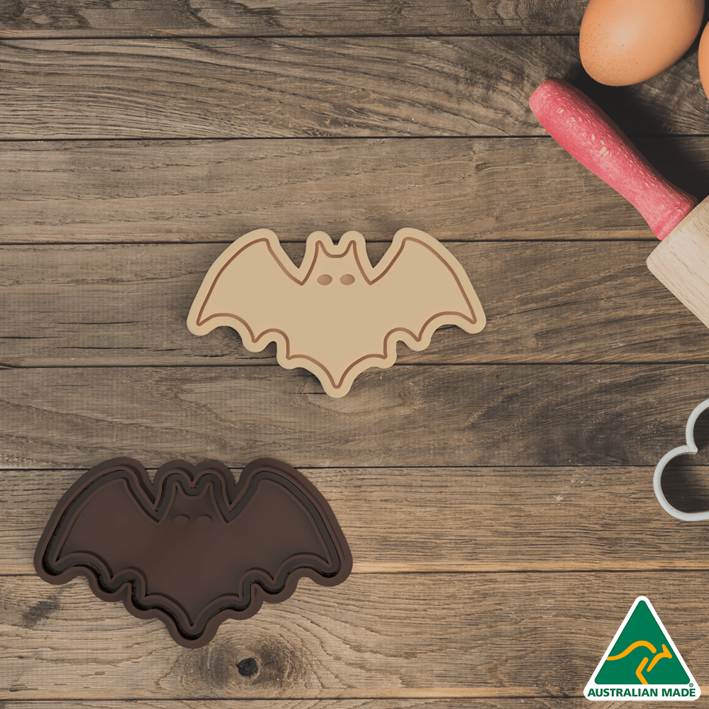 Australian Cookie Cutters Cookie Cutters Halloween Bat Cookie Cutter and Embosser Stamp