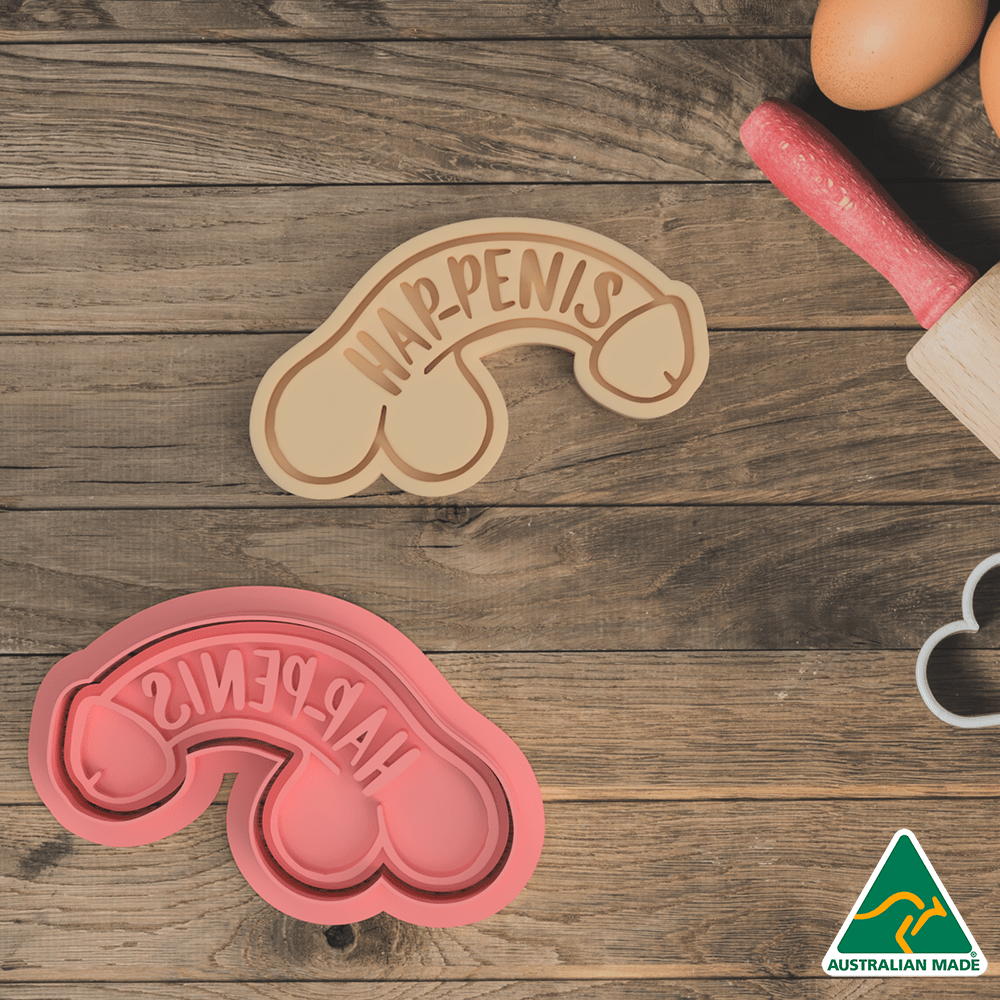 Australian Cookie Cutters Cookie Cutters Hap-Penis Cookie Cutter and Embosser Stamp