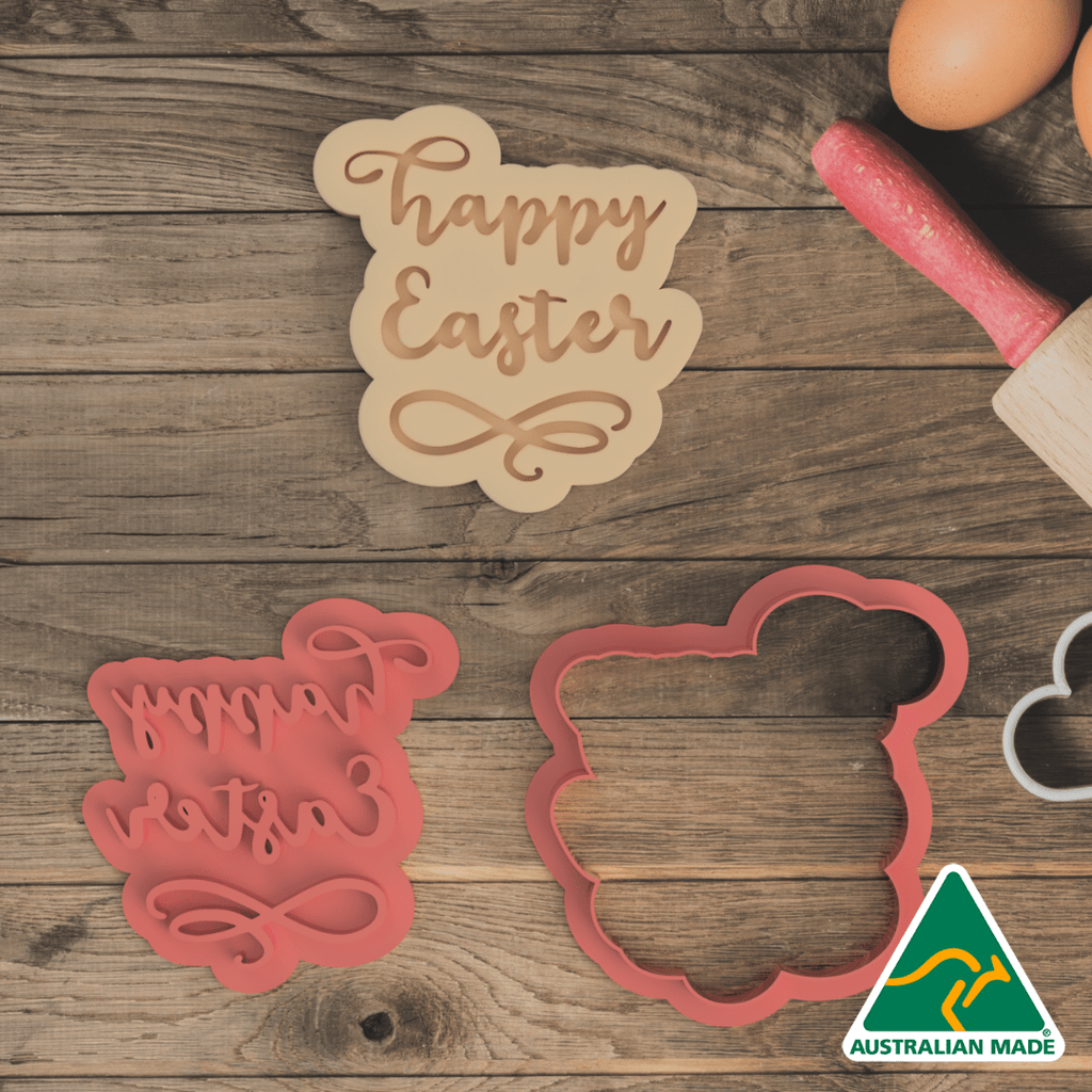 Happy Easter Cookie Cutter And Embosser Stamp