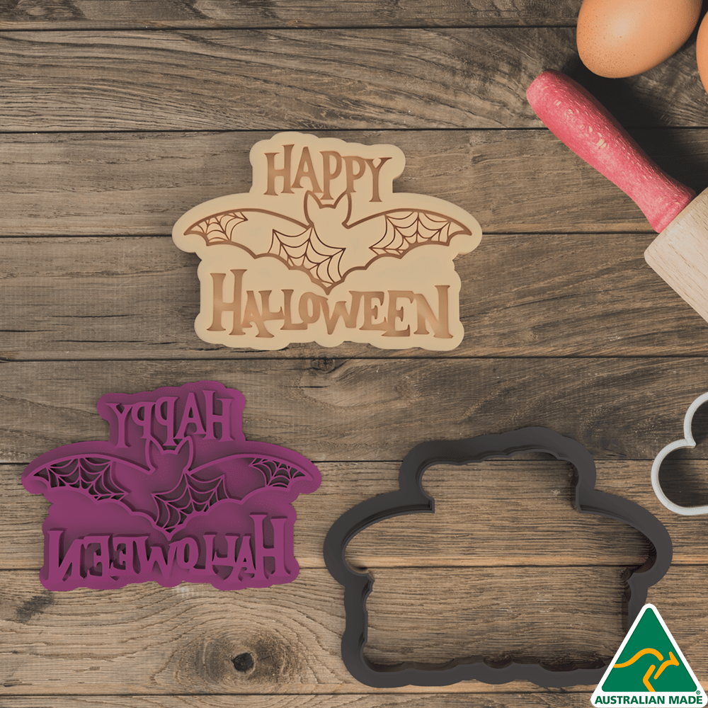 Australian Cookie Cutters Cookie Cutters Happy Halloween Cookie Cutter and Embosser Stamp