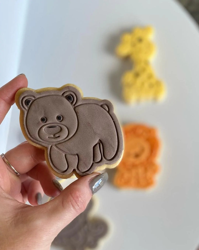 Jungle Animals- Bear Cookie Cutter And Embosser Stamp