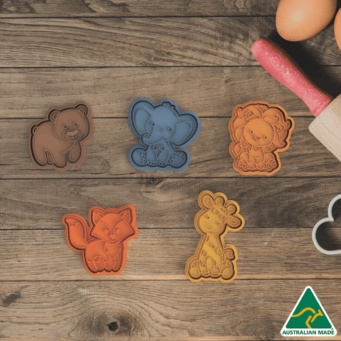 Tescoma Cookie Cutter And Stamp Set - 6 Animal Motifs For Decorated Biscuits