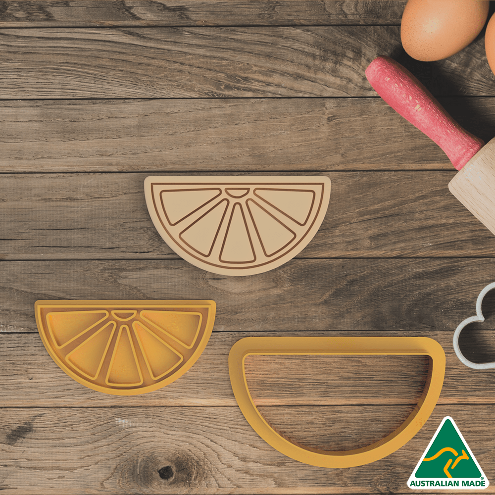 Australian Cookie Cutters Cookie Cutters Lemon Slice Cookie Cutter and Embosser Stamp