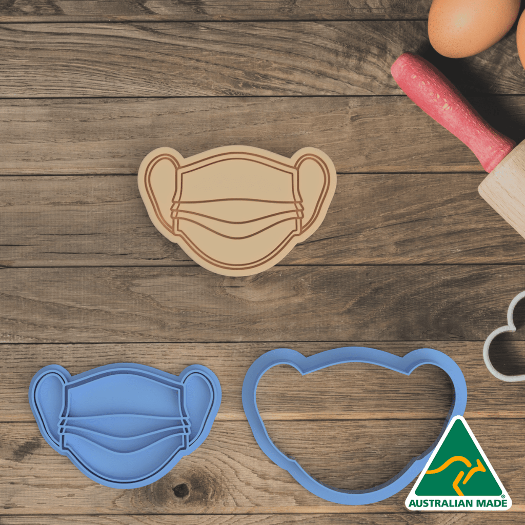 Australian Cookie Cutters Cookie Cutters Nurse Mask Cookie Cutter and Embosser Stamp