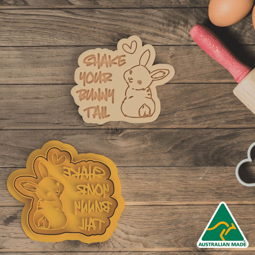 Shake Your Bunny Tail Cookie Cutter And Embosser Stamp