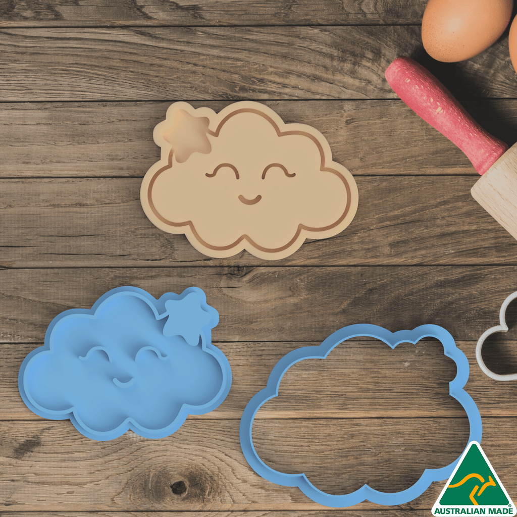 Smiley Cloud Cookie Cutter and Embosser Stamp