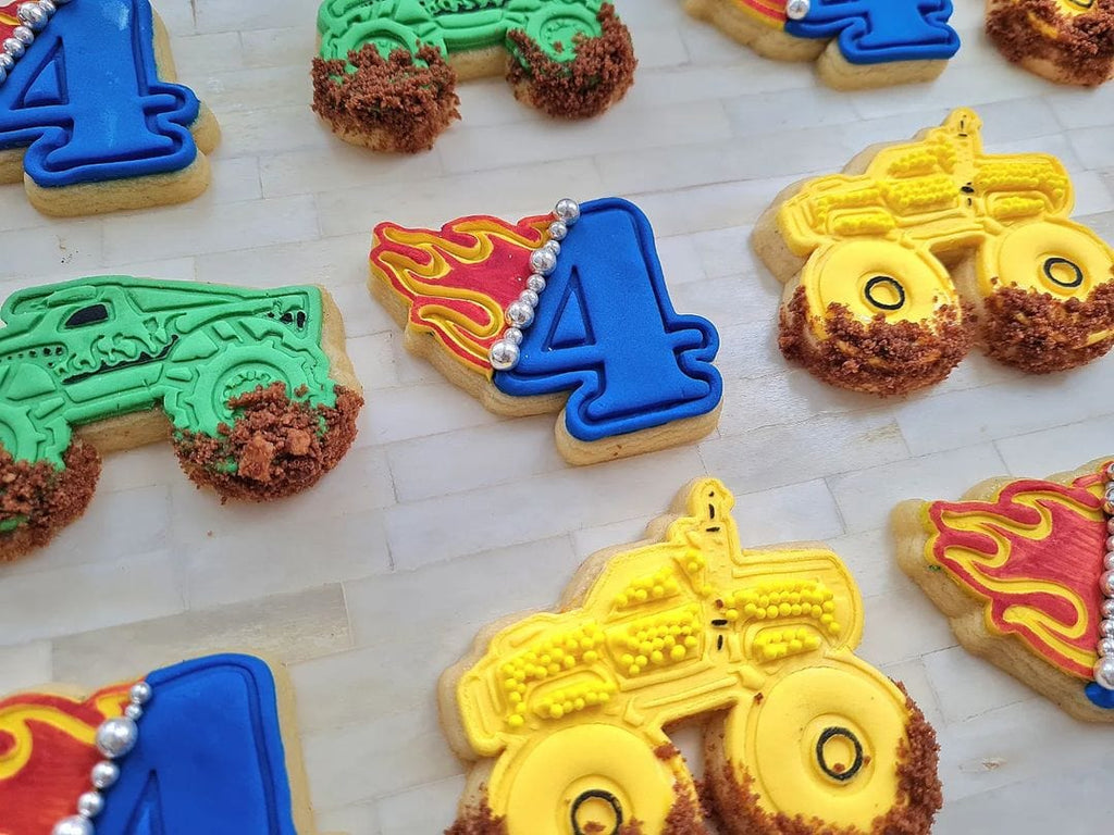 Australian Cookie Cutters Cookie Cutters Standard Red Monster Truck Cookie Cutter and Embosser Stamp
