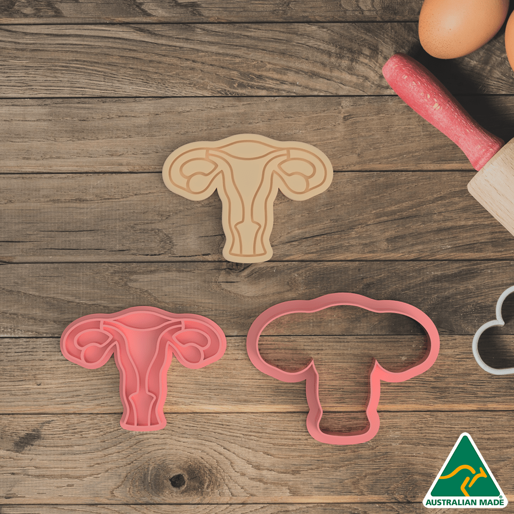 Australian Cookie Cutters Cookie Cutters Uterus Cookie Cutter and Embosser Stamp