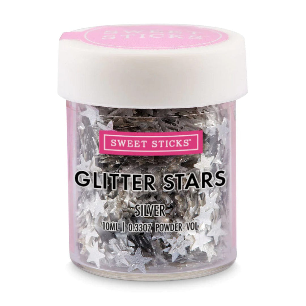 Sweet Sticks Edible Baking Decorations Sweet Sticks Silver Glitter Stars