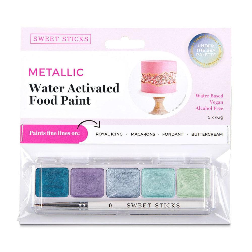 Sweet Sticks Edible Baking Decorations Sweet Sticks Under The Sea Palette - Metallic Water Activated Food Paint